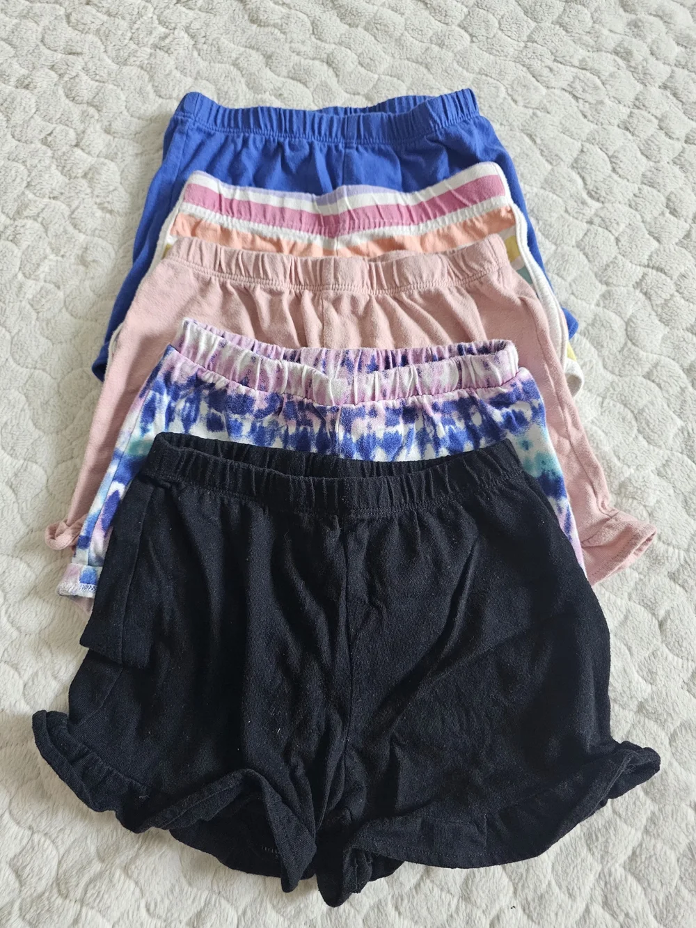 The Children's Place Knit Elastic-Waist Shorts - Black, Blue, Pink & Tie-Dye 4T